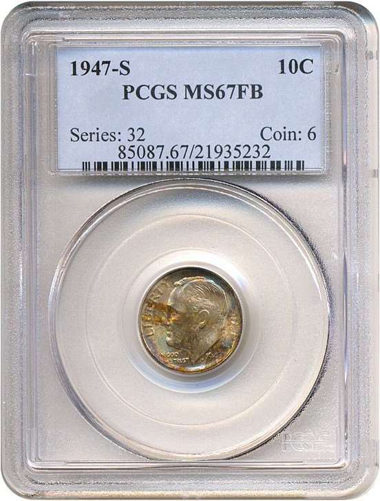 image for: 1947-S 10c  PCGS MS67 FB