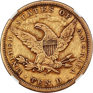 image for: 1873-S $10 NGC VF25