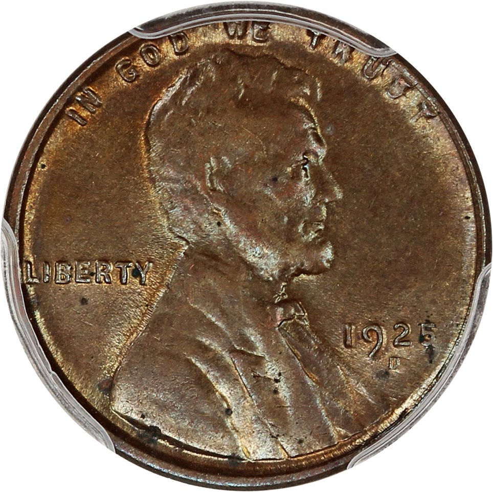 image for: 1925-D 1c PCGS AU58 BN
