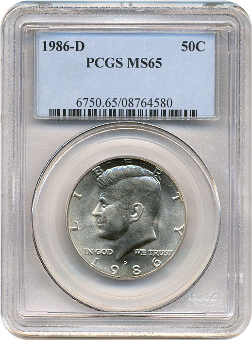 image for: 1986-D 50c  PCGS MS65