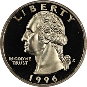 image for: 1996-S 25c PCGS Proof 69 DCAM