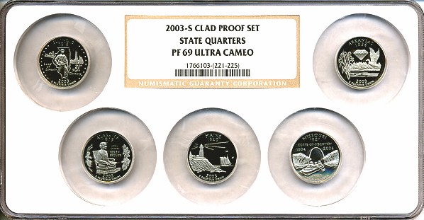 image for: 2003-S State 25c Clad Multi-coin Holder NGC Proof 69 UCameo