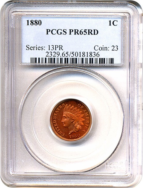 image for: 1880 1c  PCGS Proof 65 RD