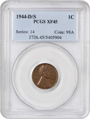 image for: 1944-D/S 1c PCGS XF45