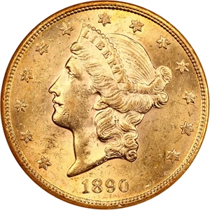 image for: 1890-S $20 NGC AU58