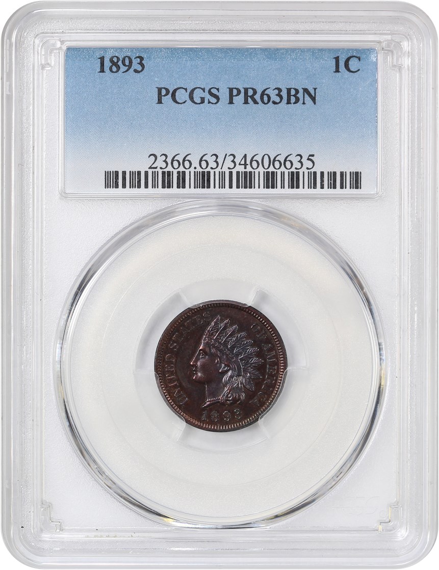image for: 1893 1c PCGS Proof 63 BN