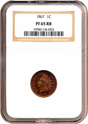 image for: 1867 1c NGC Proof 65 RB