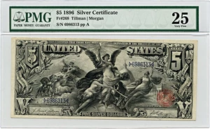 image for: FR. 268 1896 $5 Silver Certificate PMG Very Fine 25