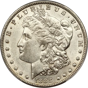 image for: 1888-O $1 PCGS AU55 (VAM-4 Hot Lips)