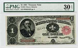 image for: FR. 352 1891 $1 Treasury Note PMG Very Fine 30 EPQ