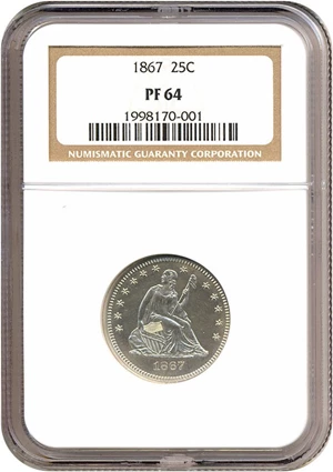image for: 1867 25c NGC Proof 64
