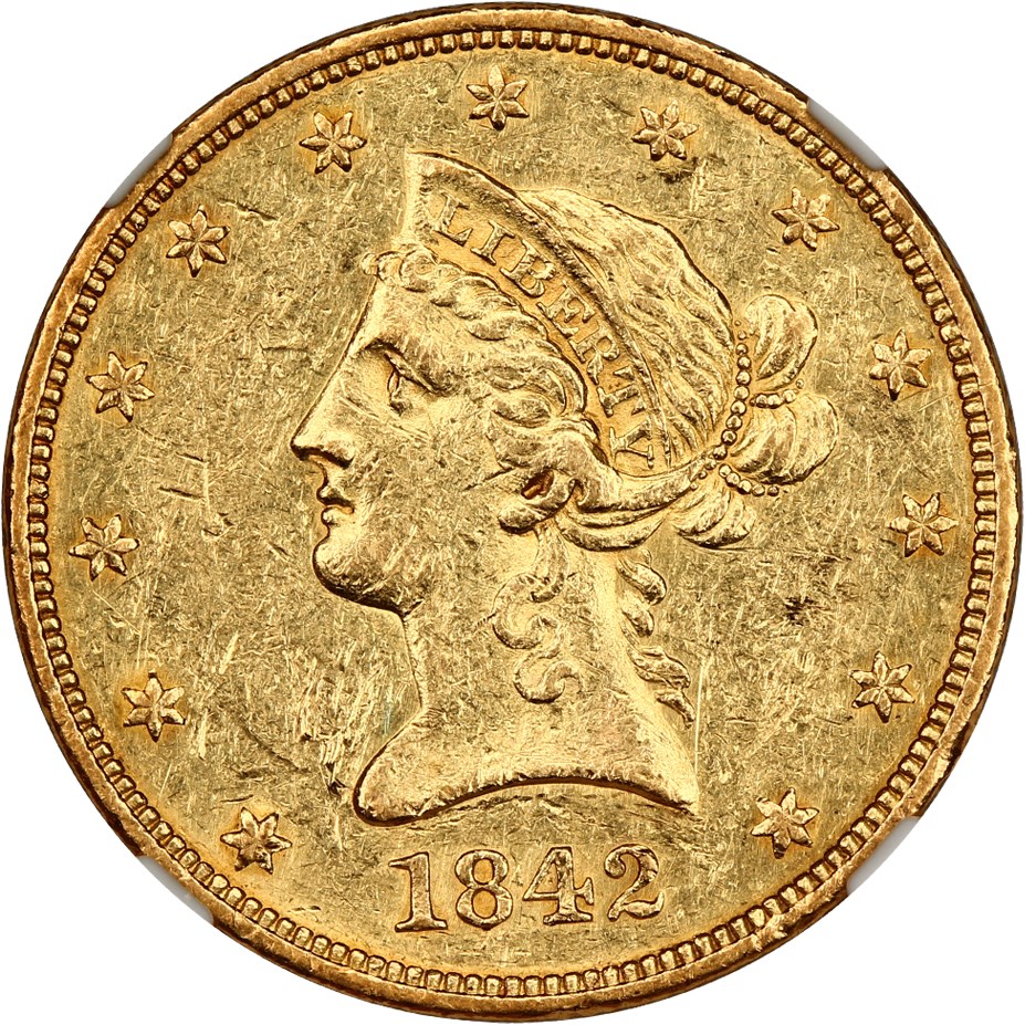image for: 1842-O $10 NGC AU53