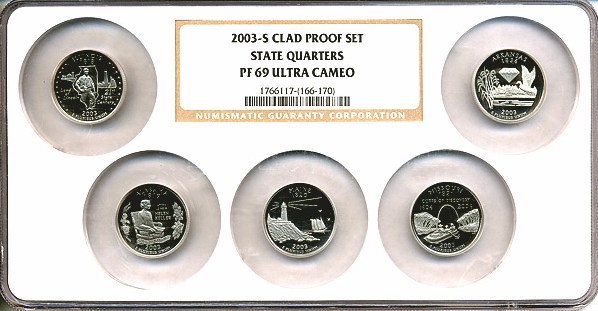 image for: 2003-S State 25c Clad Multi-coin Holder NGC Proof 69 UCameo