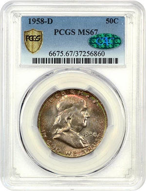 image for: 1958-D 50c PCGS/CAC MS67
