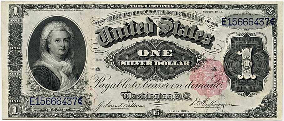 image for: FR. 223 1891 $1 Silver Certificate PCGS Very Fine 35