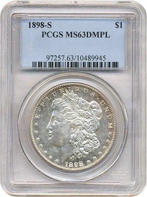 image for: 1898-S $1 PCGS MS63 DMPL
