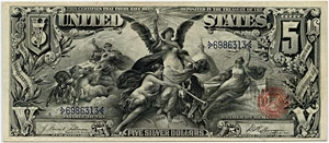 image for: FR. 268 1896 $5 Silver Certificate PMG Very Fine 25