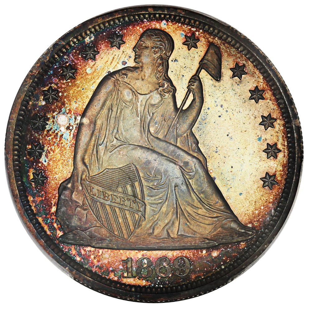 image for: 1869 $1 PCGS/CAC Proof 64