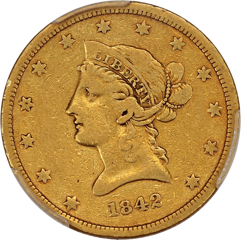 image for: 1842 $10 PCGS F15 (Small Date)