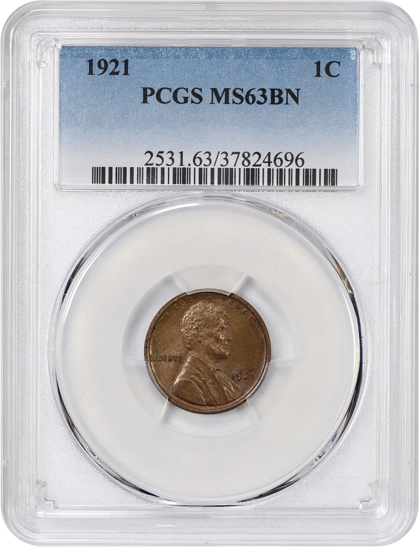 image for: 1921 1c PCGS MS63 BN