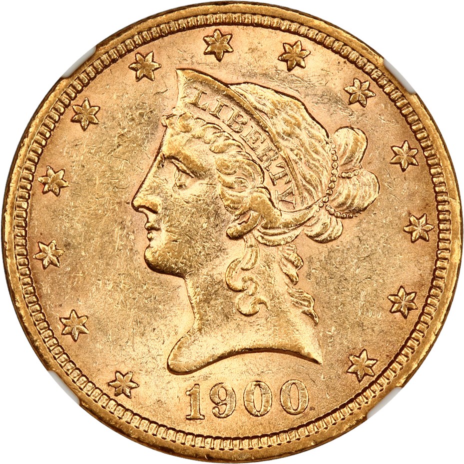 image for: 1900 $10 NGC AU58