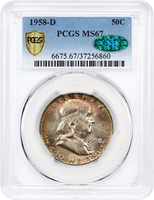 image for: 1958-D 50c PCGS/CAC MS67