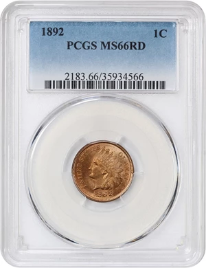 image for: 1892 1c PCGS MS66 RD