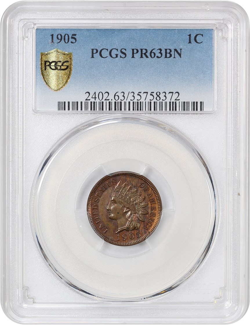 image for: 1905 1c PCGS Proof 63 BN