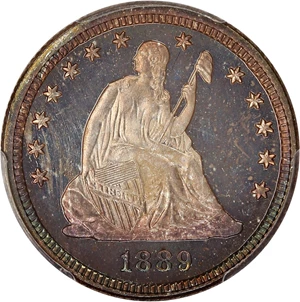 image for: 1889 25c PCGS Proof 67+