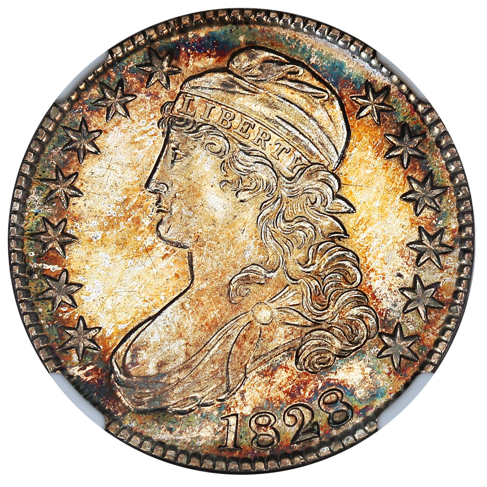 image for: 1828 50c NGC MS61 (Square Base 2, Large 8)