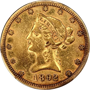 image for: 1892-CC $10 PCGS VF Details (Cleaned)