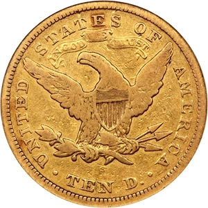 image for: 1867-S $10 NGC F15