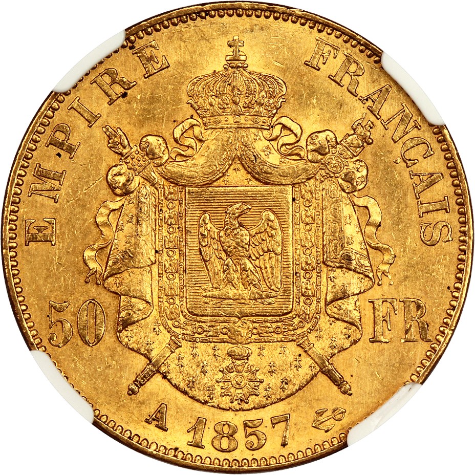 image for: 1857-A 50 Fr NGC MS62 