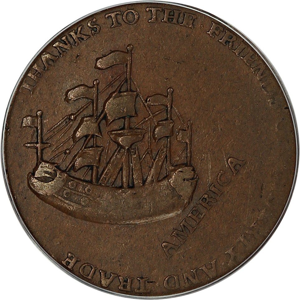 image for: 1766 Pitt Halfpenny PCGS/CAC XF40