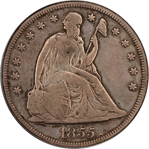 image for: 1855 $1 PCGS F12