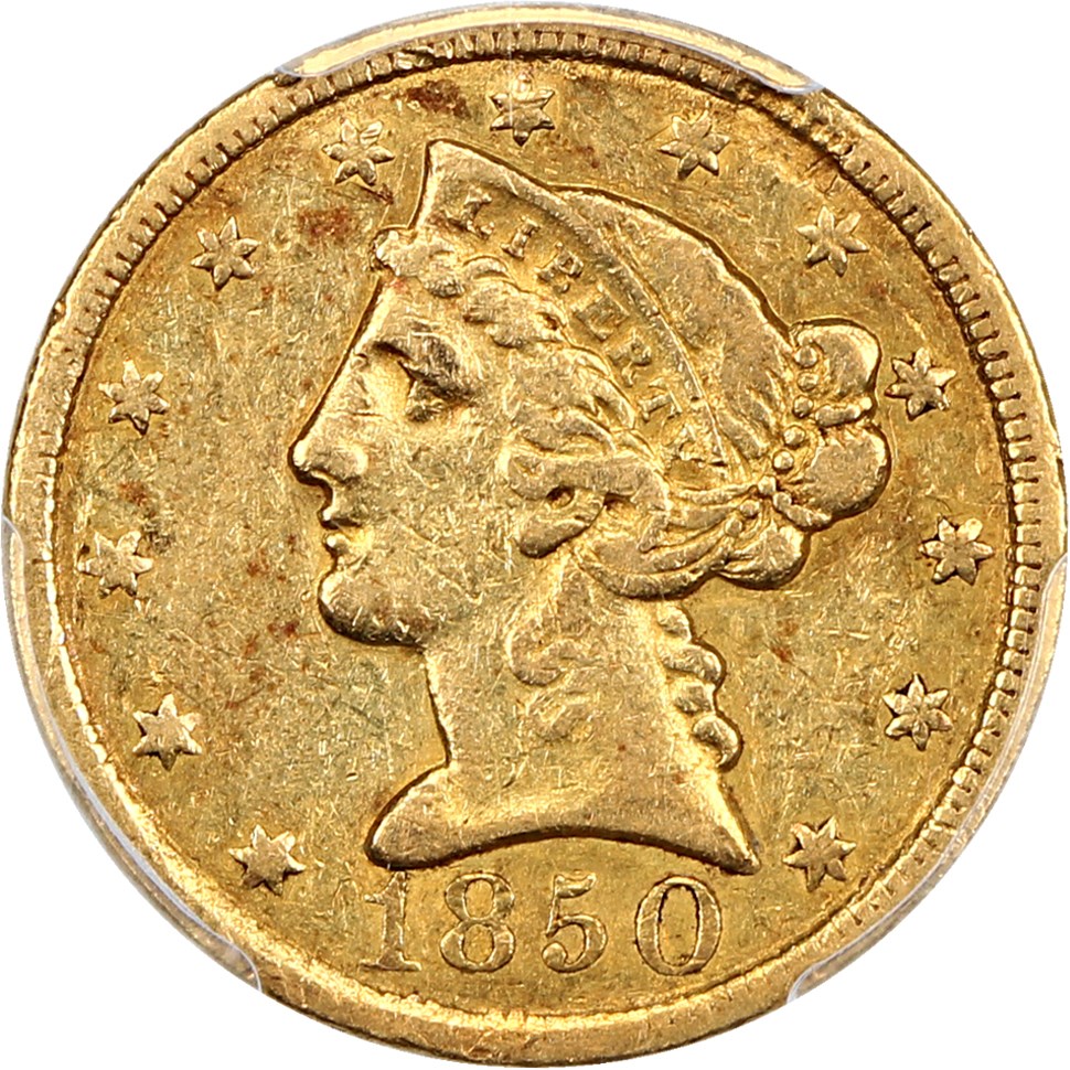 image for: 1850-C $5 PCGS XF40