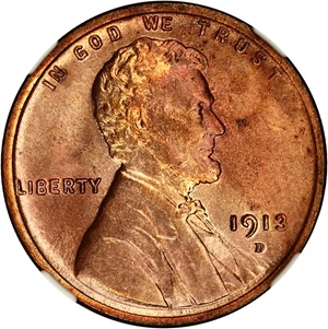 image for: 1913-D 1c NGC MS63 RB
