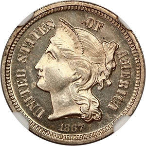 image for: 1867 3cN NGC Proof 63