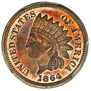 image for: 1864 1c PCGS/CAC Proof 65 RB (Bronze, Eagle Eye Photo Seal)