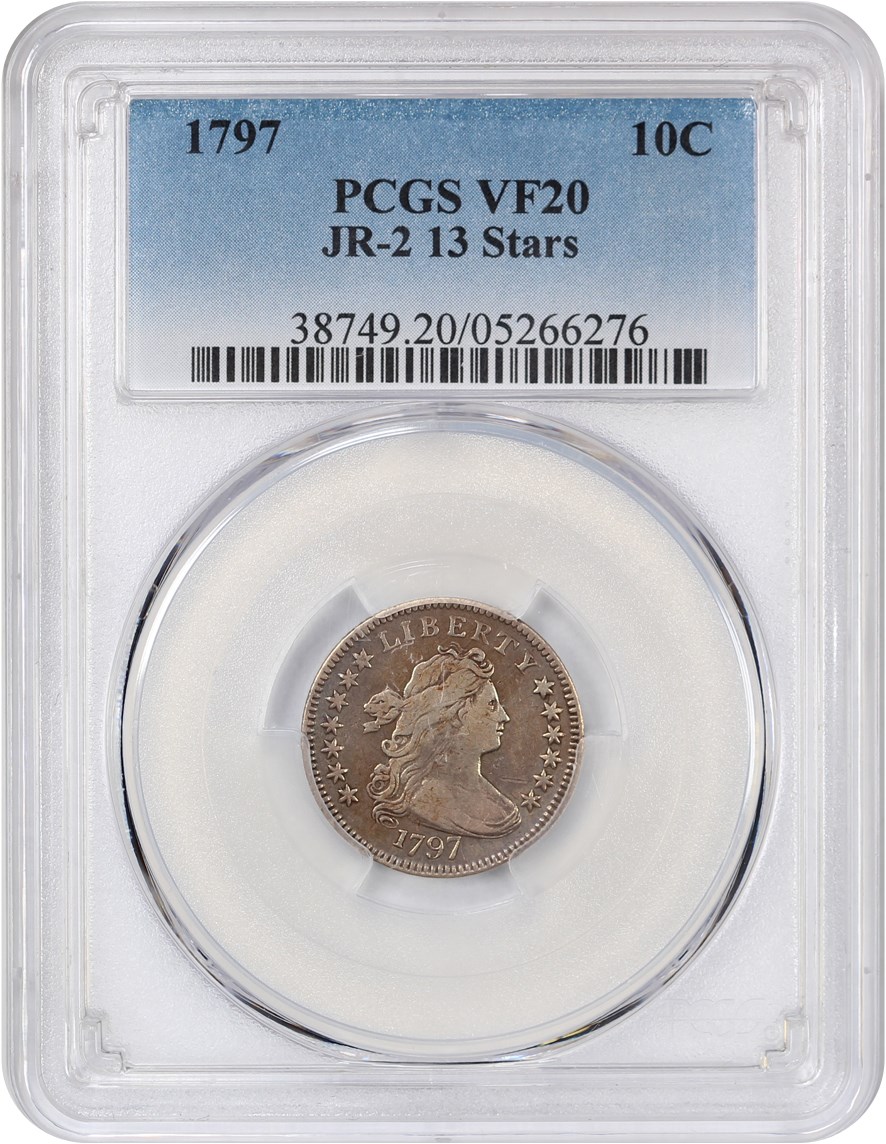 image for: 1797 10c PCGS VF20 (13 Stars, JR-2)
