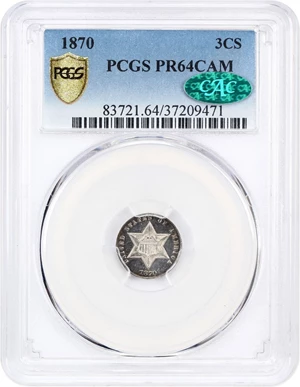 image for: 1870 3cS PCGS/CAC Proof 64 CAM