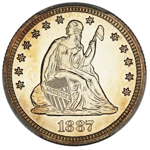 image for: 1887 25c PCGS Proof 62
