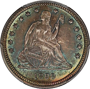 image for: 1890 25c PCGS MS66+ ex: D.L. Hansen