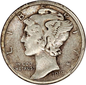 image for: 1919-D 10c PCGS VF30