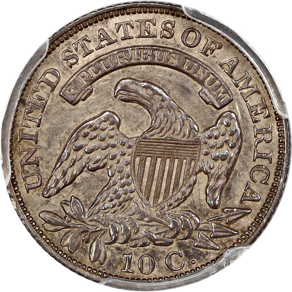 image for: 1829 10c PCGS AU58 (Medium 10C) ex: D.L. Hansen