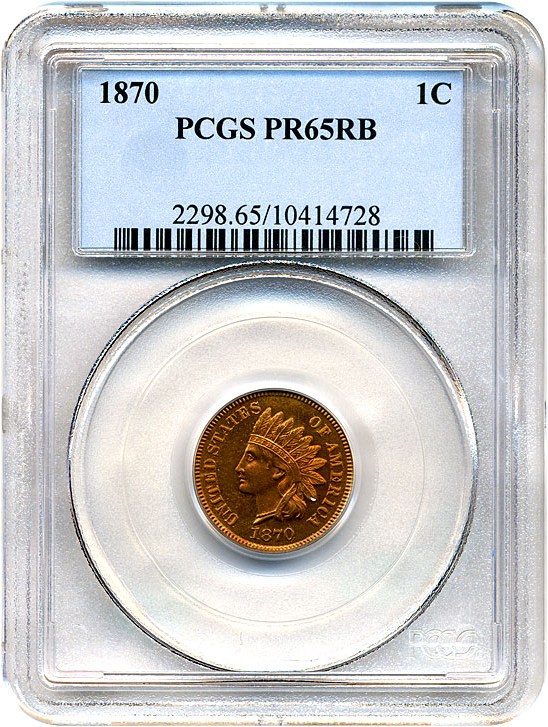 image for: 1870 1c  PCGS Proof 65 RB