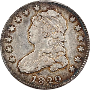 image for: 1820 25c PCGS VF25 (Browning 4, Small 0) ex: D.L. Hansen