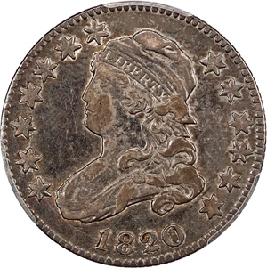 image for: 1820 25c PCGS VF30 (Medium 0) ex: D.L. Hansen