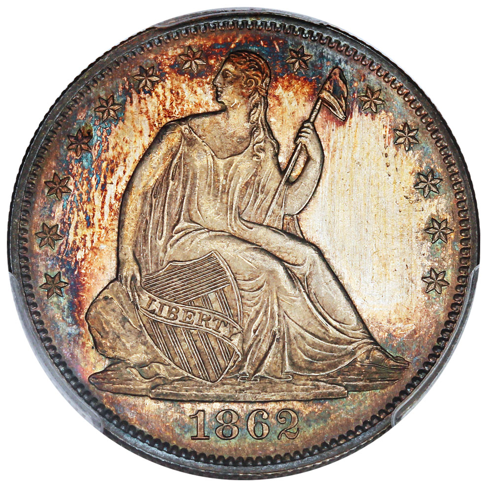 image for: 1862 50c PCGS MS64+ ex: D.L. Hansen