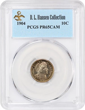 image for: 1904 10c PCGS Proof 65 CAM ex: D.L. Hansen